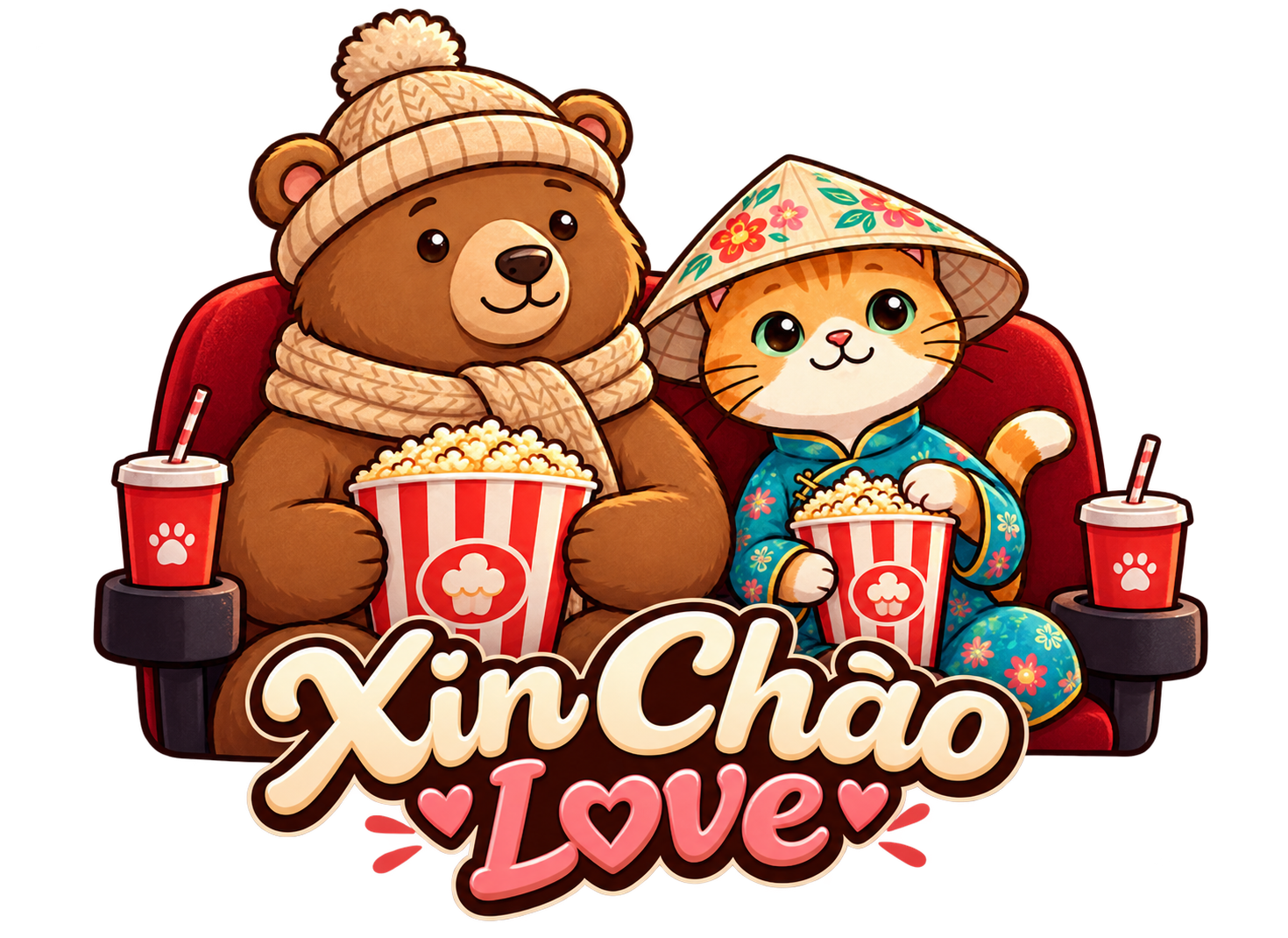 Xin Chao Vietnamese love couple valentine