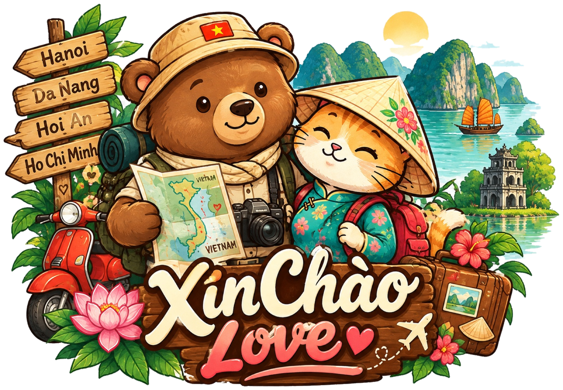 Xin Chao love Vietnam travel cute animal adventure
