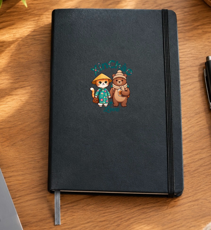 XinChao.Asia Boba Cat Hardcover Journal – Cute Travel Notebook