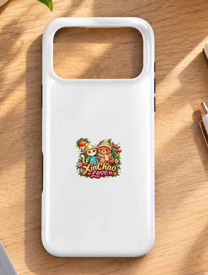 XinChao.Asia Cute Cat & Bear Travel iPhone Case - Warm Tech Accessory