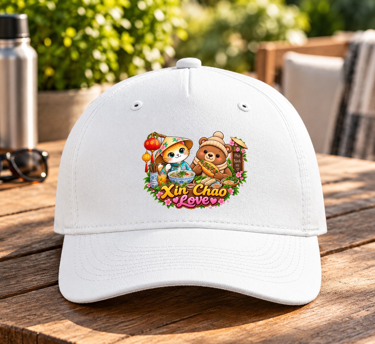XinChao.Asia Asian Food Baseball Hat - Cat & Bear Travel Cap