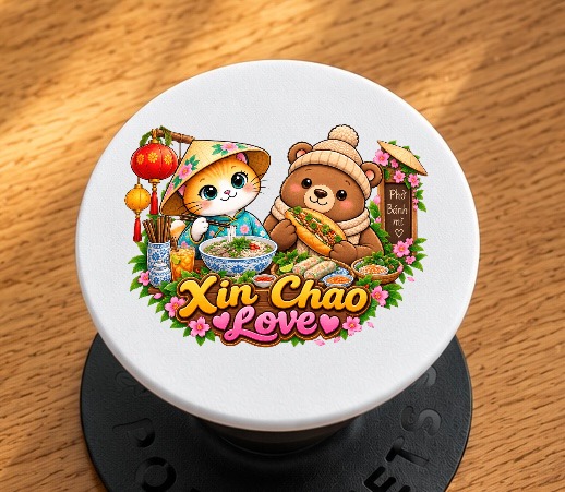 XinChao.Asia Asian Food Cat & Bear PopSocket