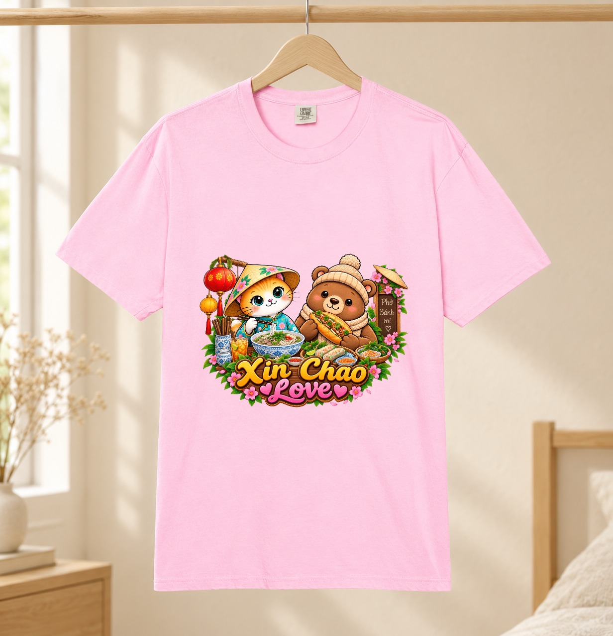 XinChao.Asia Asian Food Cat Bear Comfort Colors T-Shirt