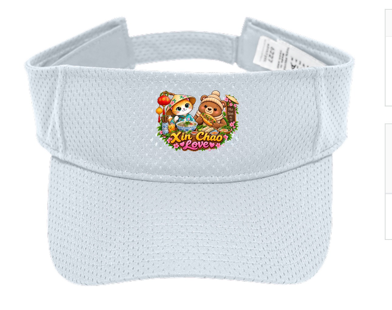 XinChao.Asia Asian Food Sport Sun Visor - Cat & Bear Hat