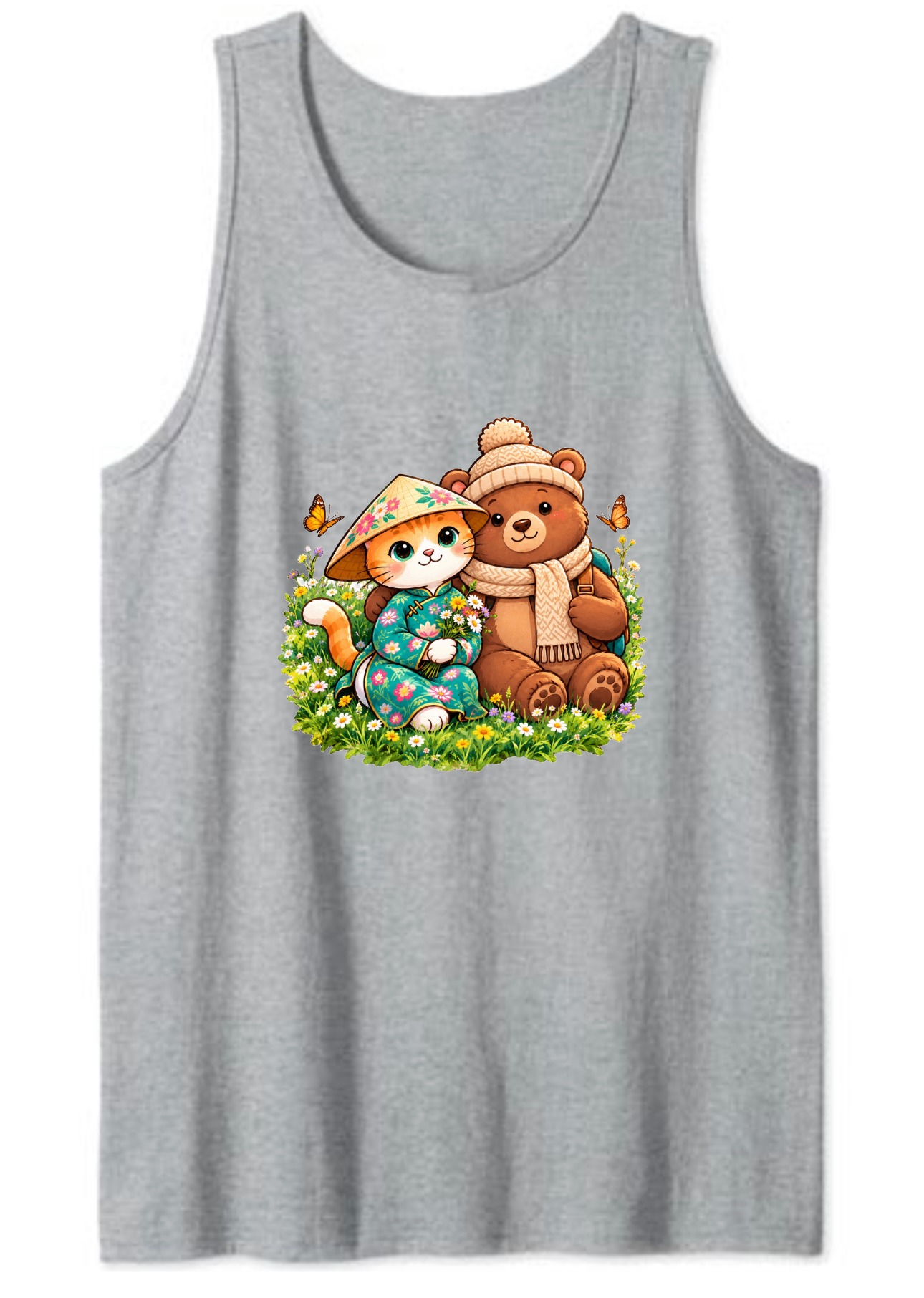XinChao.Asia Cute Cat & Bear Travel Tank Top