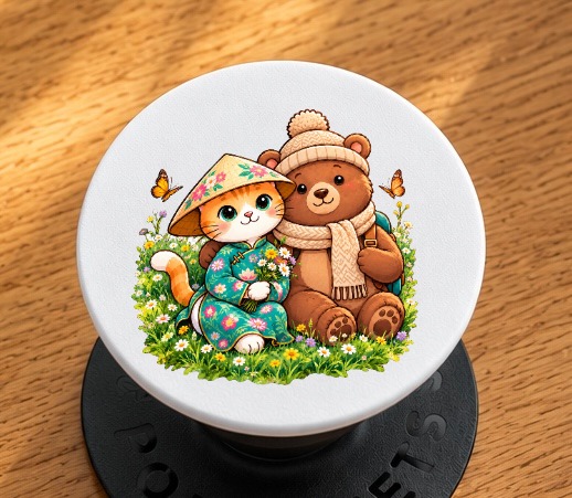 XinChao.Asia Cat & Bear PopSocket - Cute Vietnam Travel Grip