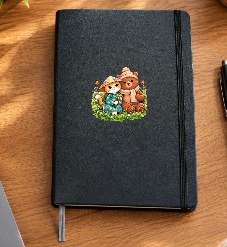 XinChao.Asia Travel Cat & Bear Hardcover Journal - Cute Travel Diary