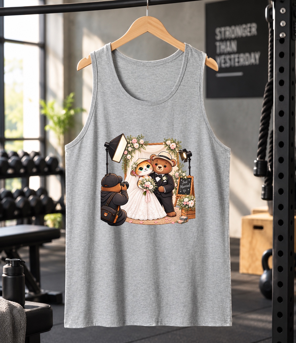 XinChao.Asia Cute Wedding Cat & Bear Tank Top