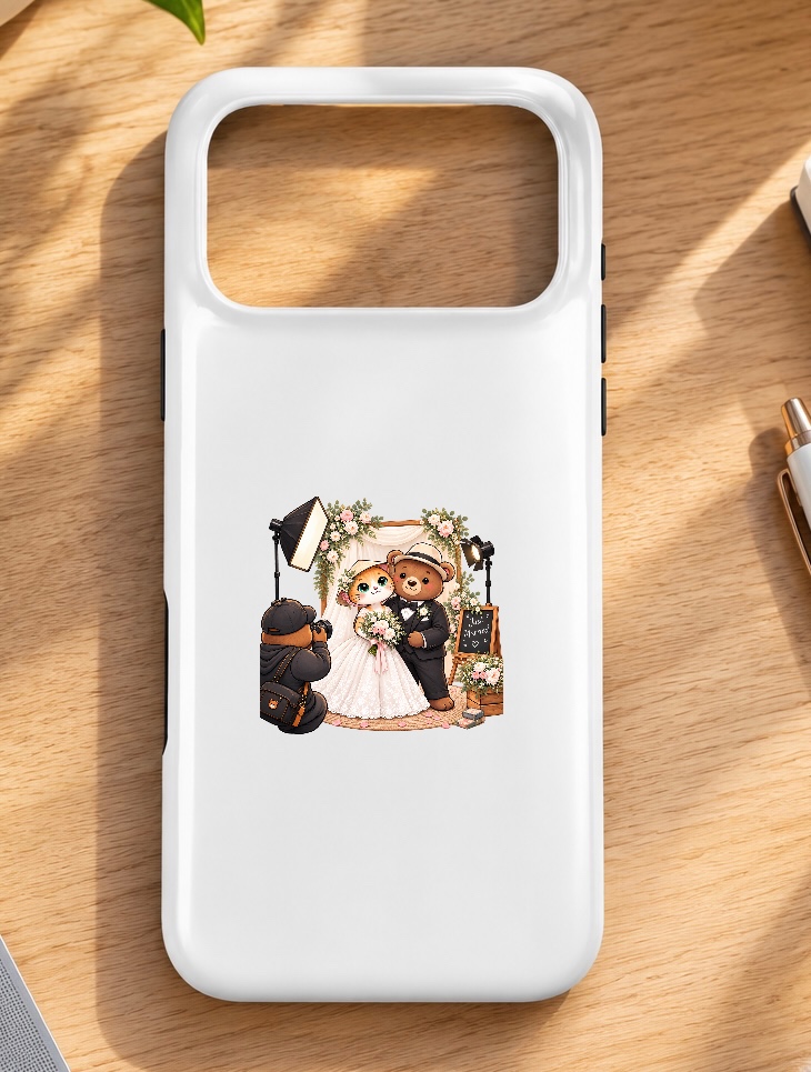XinChao.Asia Cute Wedding Cat & Bear iPhone Case