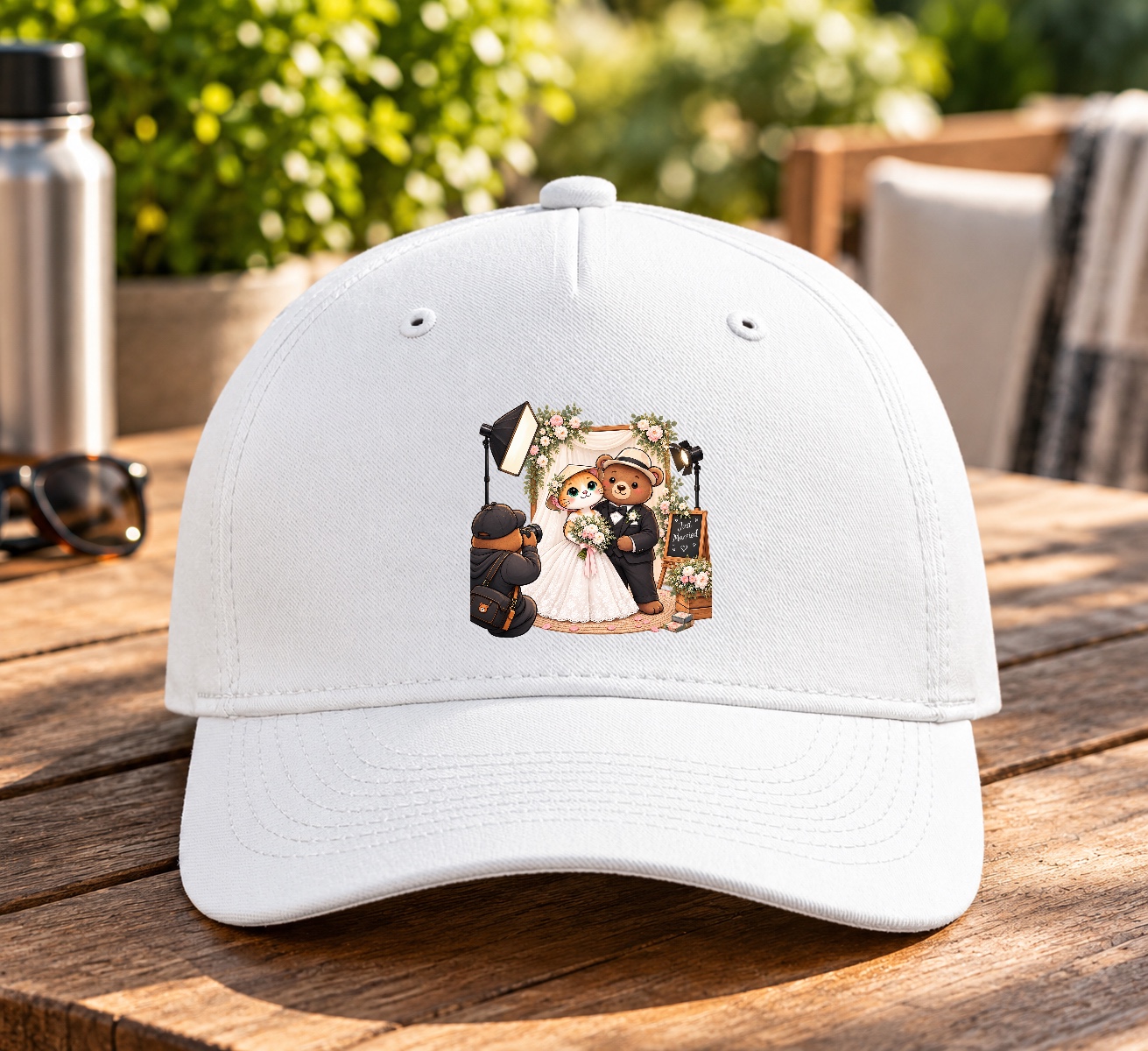 XinChao.Asia Cute Cat & Bear Wedding Baseball Hat