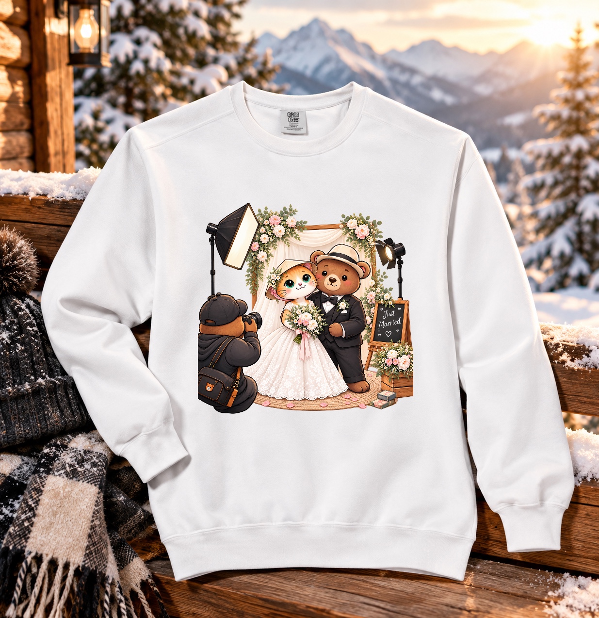 XinChao.Asia Wedding Cat & Bear Comfort Colors Sweatshirt