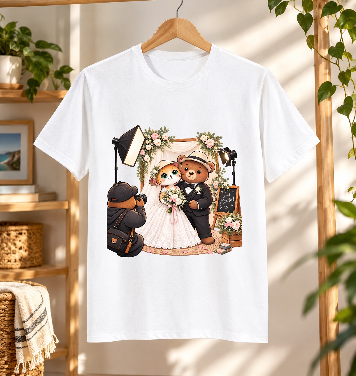 Camiseta Gato Viajero y Oso - XinChao.Asia Ropa Ilustrada