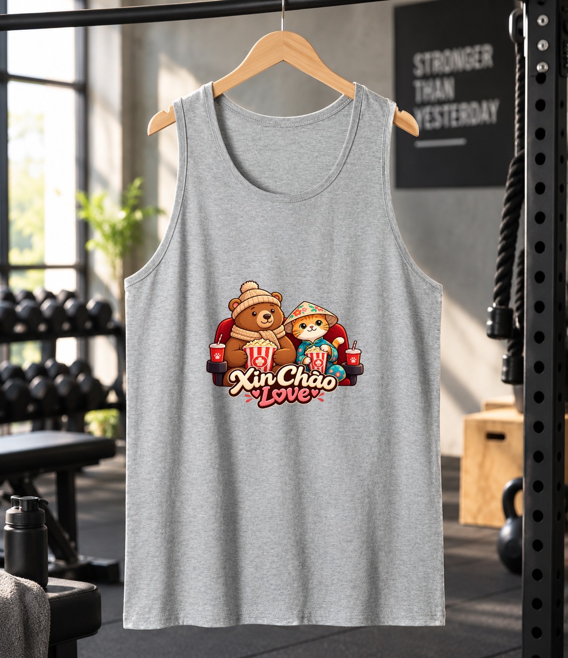 XinChao.Asia Cute Travel Cat Tank Top - Vietnamese Couple Valentine