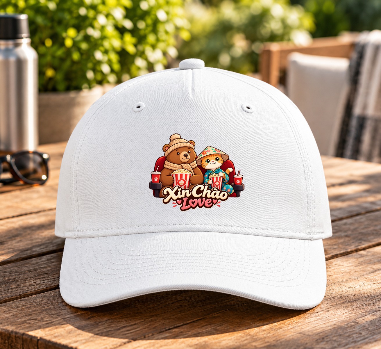 XinChao.Asia Cute Travel Cat & Bear Baseball Hat