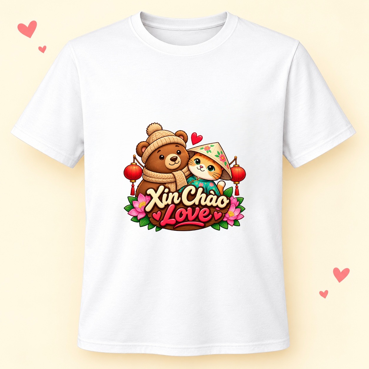 XinChao.Asia Cute Cat Bear T-Shirt - Vietnam Travel Tee