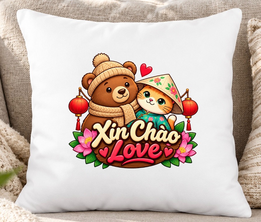 XinChao.Asia Cute Cat Bear Throw Pillow - Travel Decor