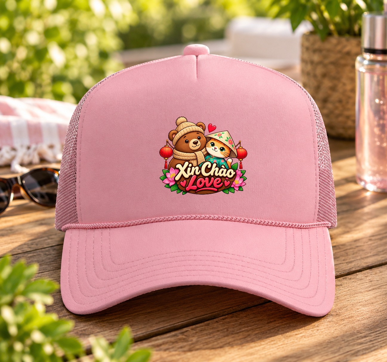 XinChao.Asia Cute Cat Bear Trucker Hat – Travel Hat