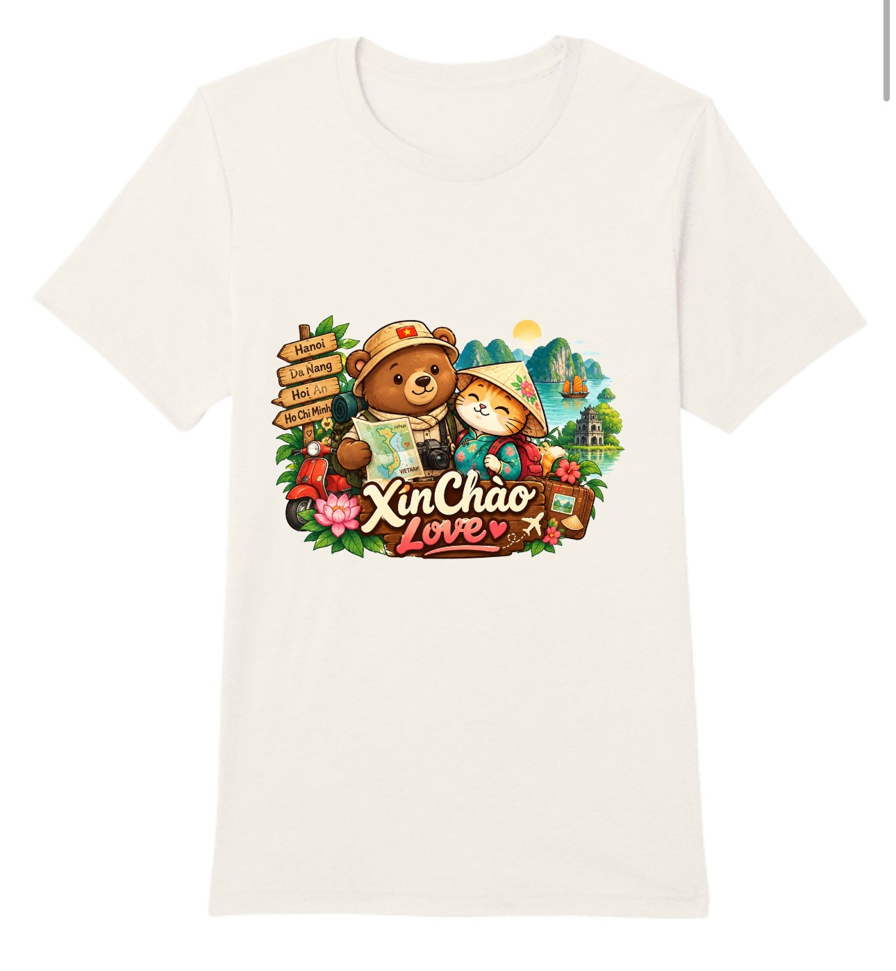 XinChao.Asia Vietnam Travel Cat Premium T-Shirt