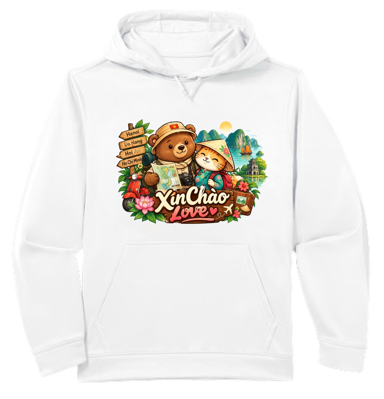 XinChao.Asia Vietnam Travel Cute Animal Performance Hoodie