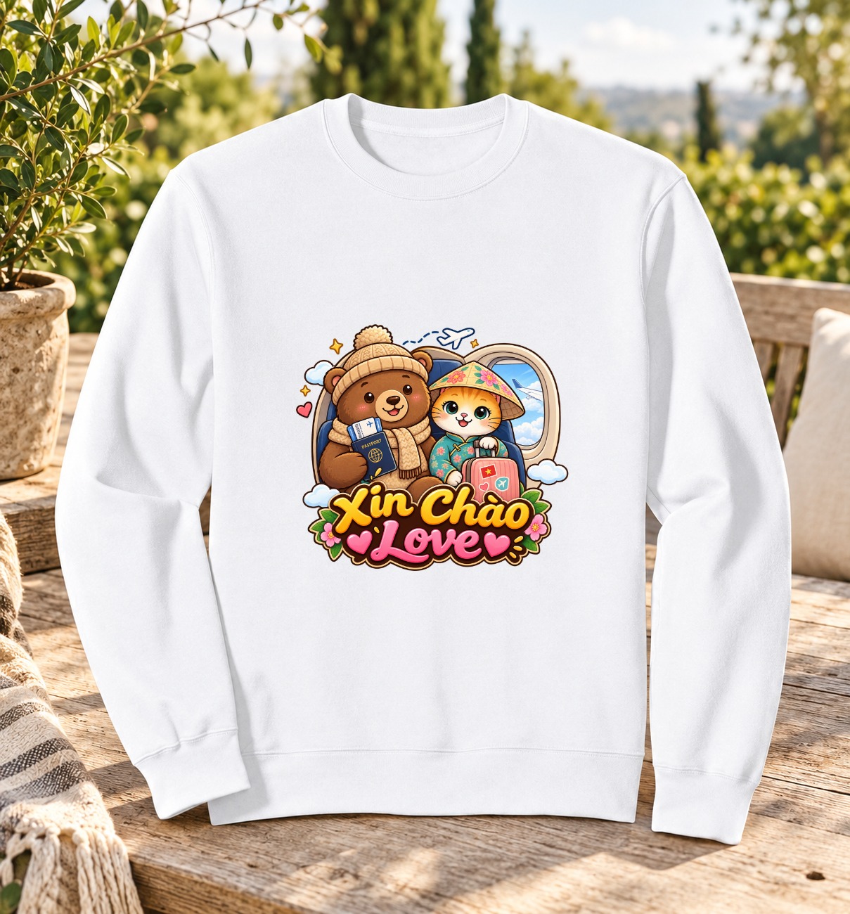 XinChao.Asia Cute Vietnam Travel Animals Sweatshirt for Cozy Days