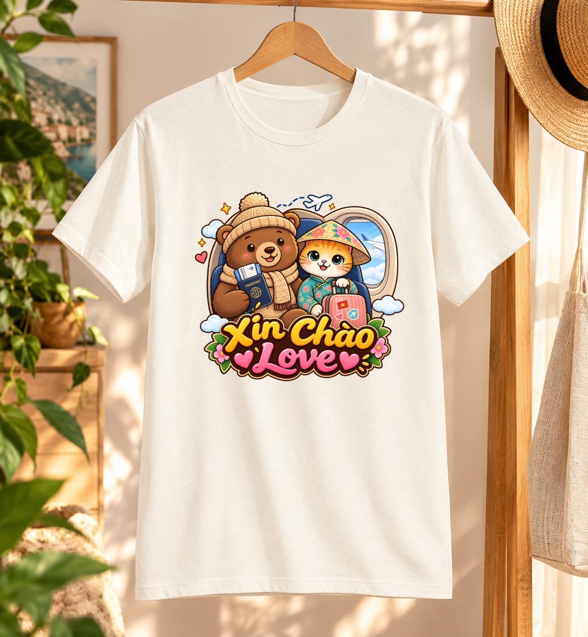 XinChao.Asia Vietnam Travel Cat & Bear T-Shirt – Cute Souvenir Tee