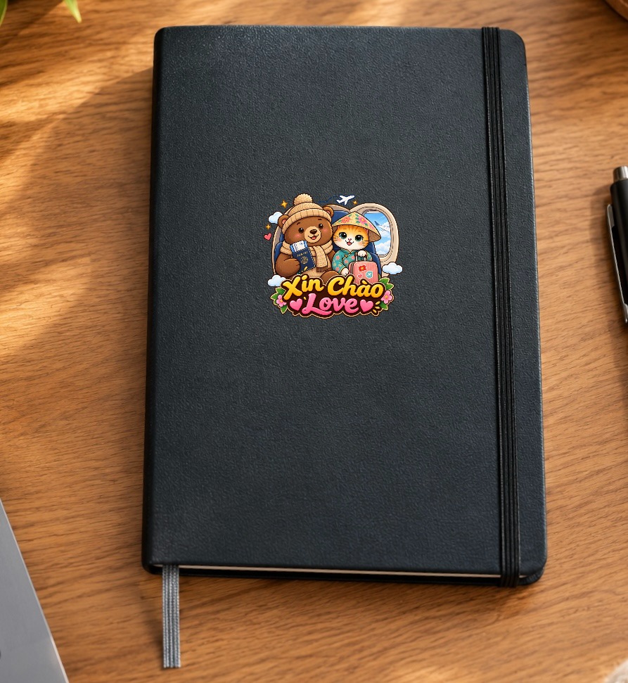 XinChao.Asia Cute Vietnam Travel Cat Hardcover Journal Notebook
