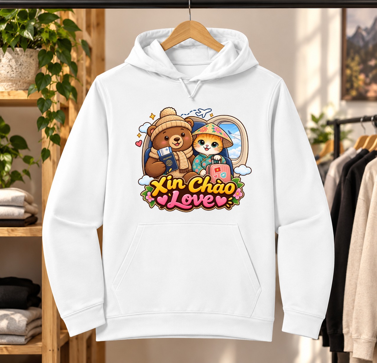 XinChao.Asia Cute Vietnam Travel Animals Performance Hoodie
