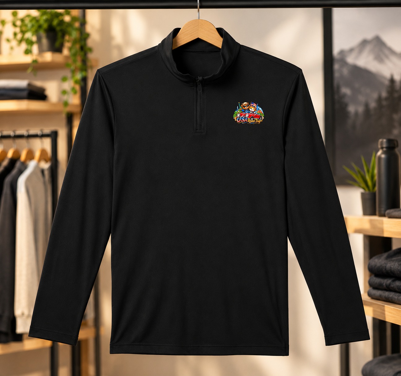 XinChao.Asia USA Road Trip Quarter-Zip Sweatshirt