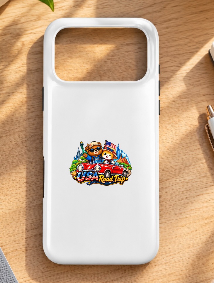 XinChao.Asia Travel Cat iPhone Case – Cute USA Road Trip Cover