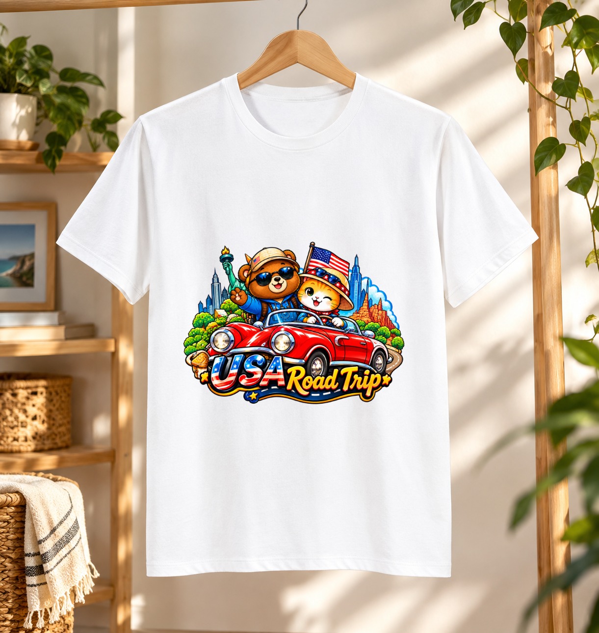Camiseta de viaje gato y oso - XinChao.Asia T-shirt de aventura